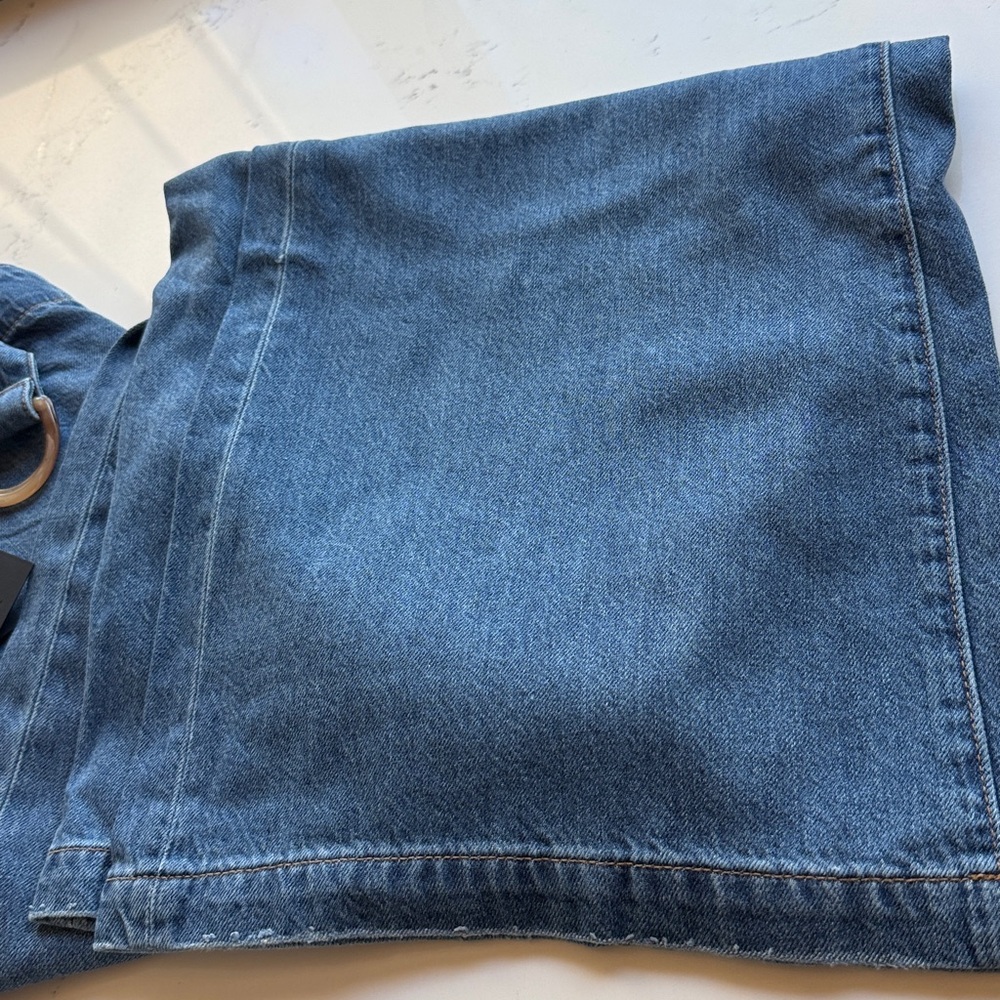 Paige Cameron Wide Leg Jeans With Tortoise Belt Color Altitude Womens Size 25 - Picture 7 of 7